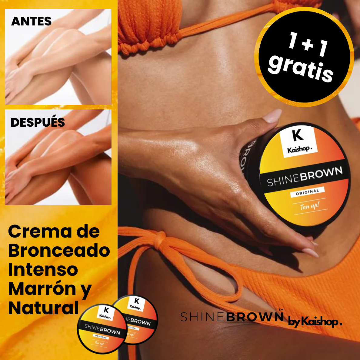 (1 + 1 GRATIS) Crema de Bronceado Intensivo de Alta Calidad SHINE BROWN™