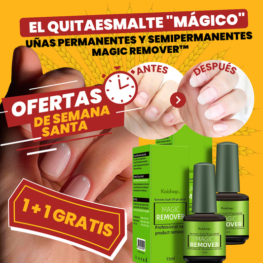 Quitaesmalte "Mágico" para uñas Permanentes y Semipermanentes | 1 + 1 GRATIS