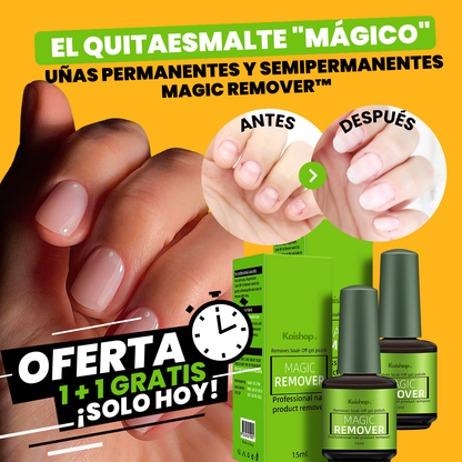 Quitaesmalte "Mágico" para uñas Permanentes y Semipermanentes | 1 + 1 GRATIS