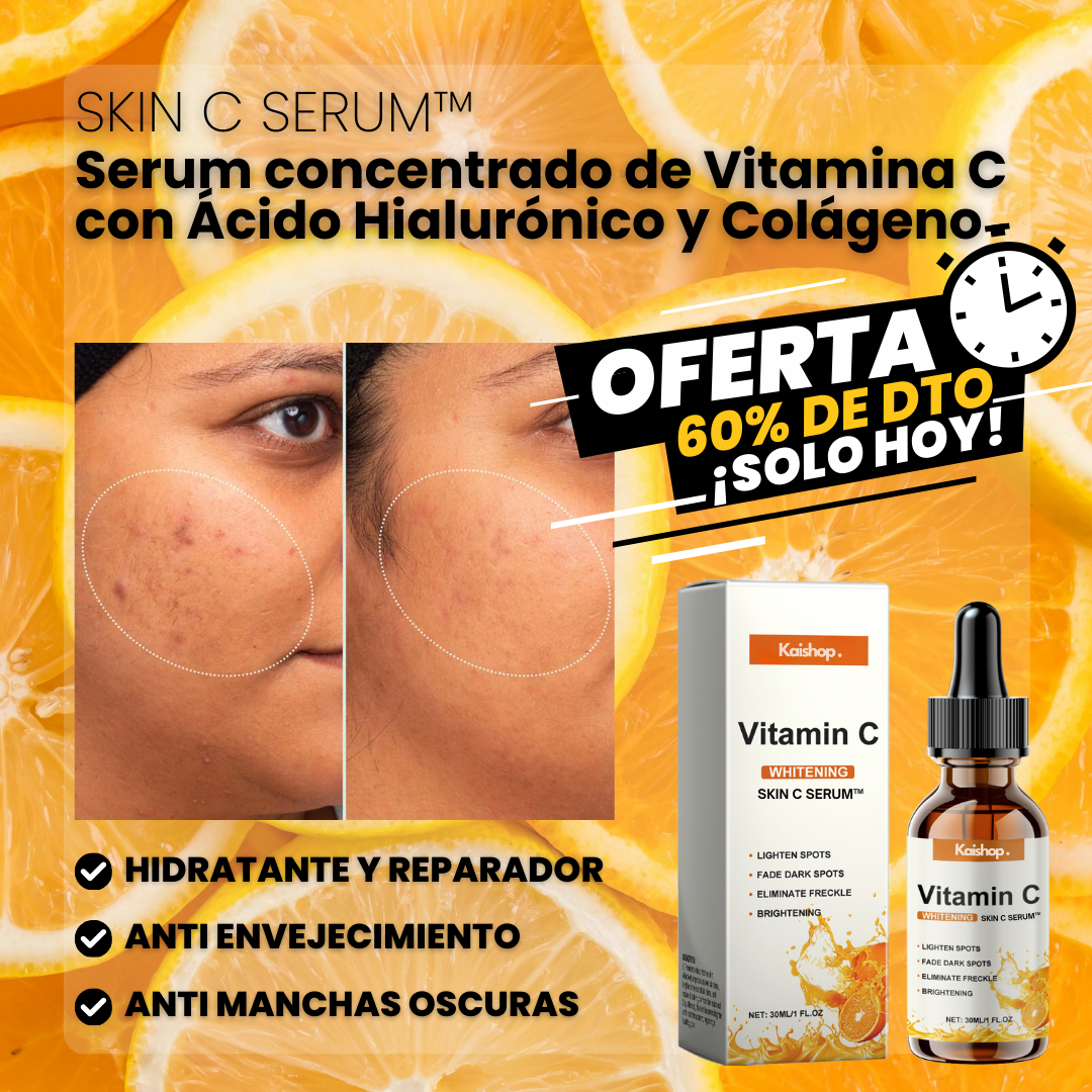 SERUM CONCENTRADO de VITAMINA C. COLÁGENO y ÁCIDO HIALURÓNICO - SKIN C SERUM™