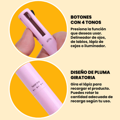El Lápiz de maquillaje 4 en 1  más Vendido en España | 1 + 2 GRATIS