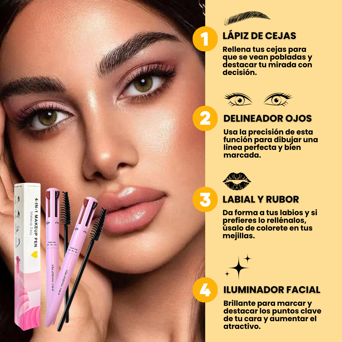 Lápiz de maquillaje multifunción 4 en 1 (1 + 1 GRATIS)