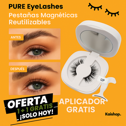 PURE EyeLashes  (1 + 1 GRATIS)- Pestañas MAGNÉTICAS REUTILIZABLES SIN PEGAMENTO